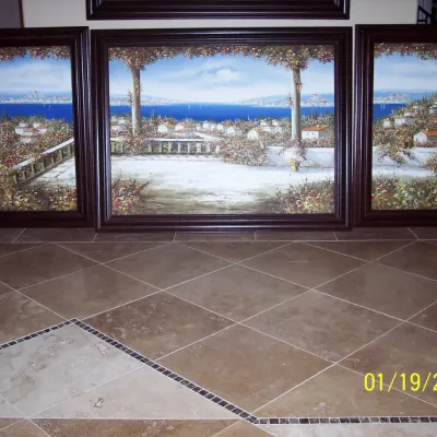  Genuine Painting 48" x 36" plus frame included $150
side paintings $85 each