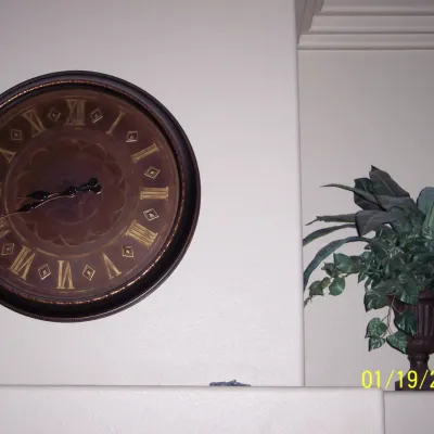 2ft battery Clock $15 . Plant in vase  $15 