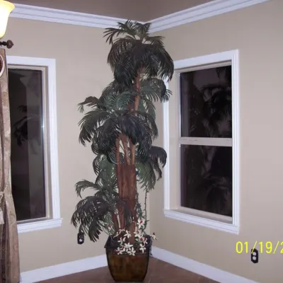 8ft tall silk palm tree pot included $45.