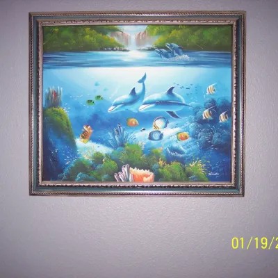 Genuine Painting 24" x 22" plus frame included $35