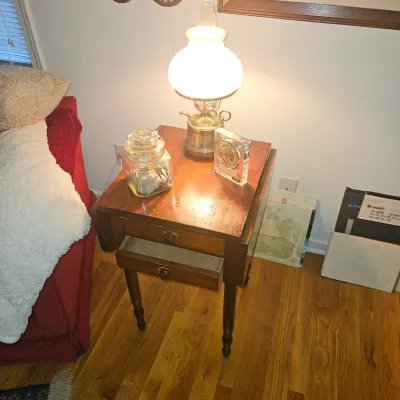 Sale Photo Thumbnail #88: Antique Wooden drop leaf Side Table x 2