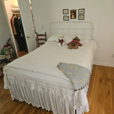Sale Photo Thumbnail #42: Antique white iron bed