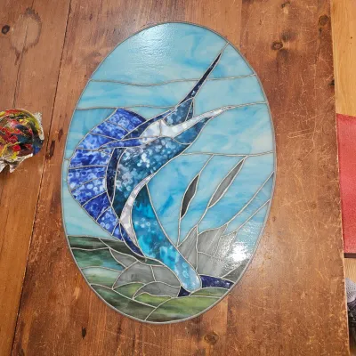Sale Photo Thumbnail #51: Stained glass Marlin