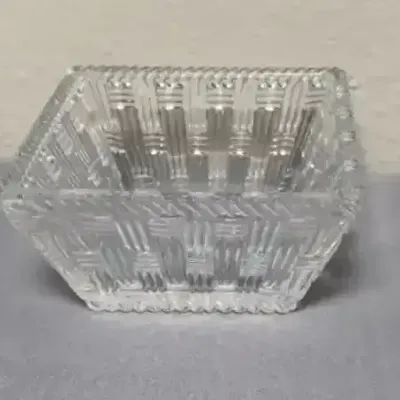 Tiffany & Co. Germany Clear Basketweave Glass Trinket Bowl