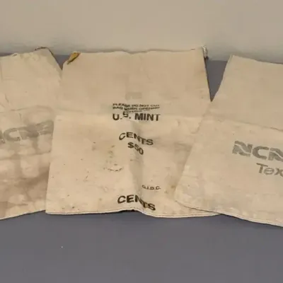 U.S. Mint & NCNB Texas Canvas Coin Bags – Set of 3