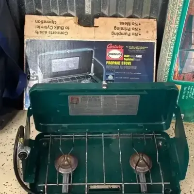 Camping Collection with Primus Stove, Screen House & Air Mattress