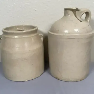 Two Rustic Stoneware Jugs & Crocks