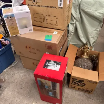 6 Boxes Lighting, Vintage Swag Lamp