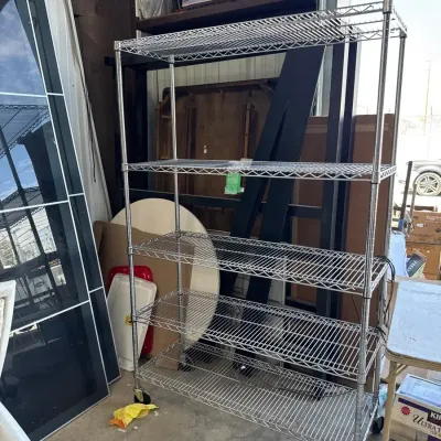 Five Metal Shelf With Coasters