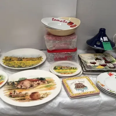 Mason Cash Tagine, Tuscan Landscape, Floral Dinnerware, Bowl And Pyrex 