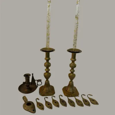 Brass Candlesticks & Ornate Oil Lamp Collection