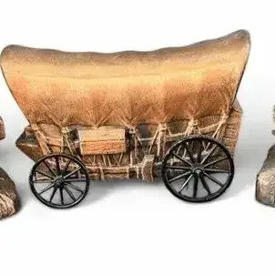 Vintage Banthrico Covered Wagon Advertising Coin Banks