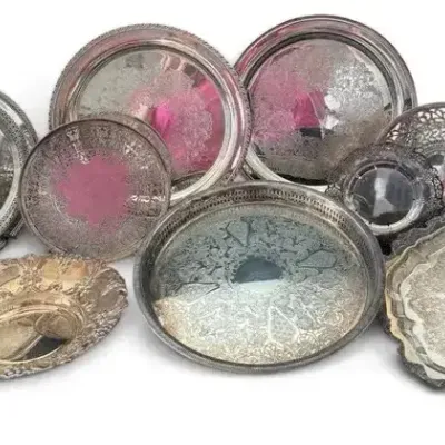 Vintage Silverplate Serving Trays & Pierced Baskets – Assorted Designs