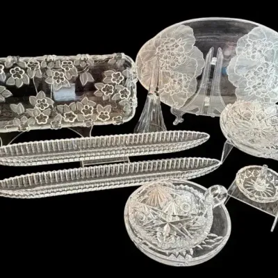 An Array Of Vintage Cut Crystal & Decorative Glass 