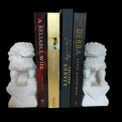 Pair of Asian Guardian Lion Decorative Bookends