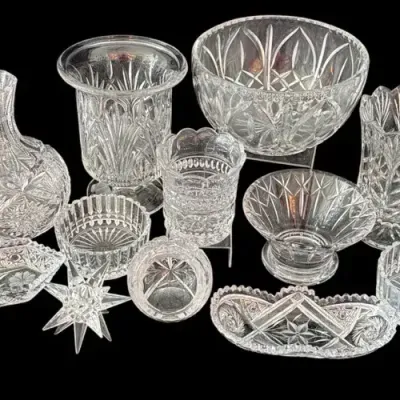 Assorted Collection of Cut Crystal Glassware & Serving Pieces
