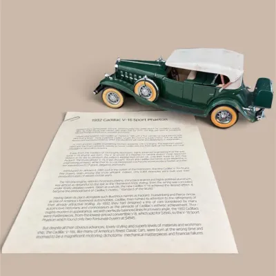 1932 Cadillac V-16 Sport Phaeton Collectible Danbury Mint Model Car with Certificate Of Title