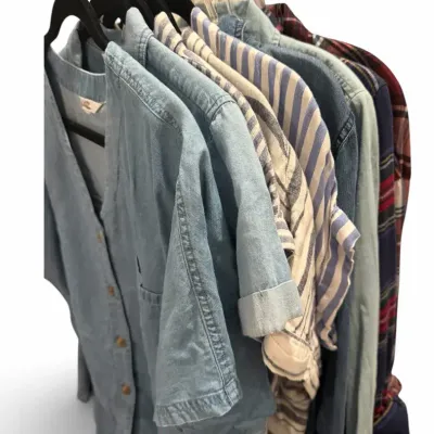Mystery Women’s Denim & Flannel Shirt Collection- American Eagle, Buffalo & More -Approx. Large 