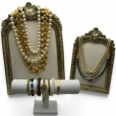 Title Vintage Costume Jewelry Lot – Faux Pearl Necklaces & Gold-Tone Jewelry
