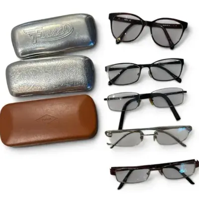 Assorted Designer Eyeglasses with Fossil & Metal Cases