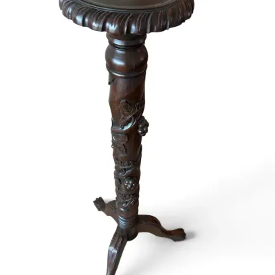Antique Carved Grape Vine Pedestal Stand