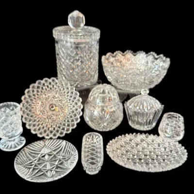 Assorted Vintage Cut Crystal & Glass Collection