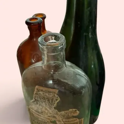 Mystery Antique & Vintage Glass Bottle Collection – Patent Medicine, Green & Amber Bottles