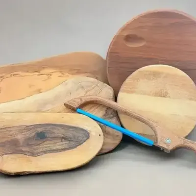 Vintage & Contemporary Wood Cutting Boards with New Texas Bread Slicer