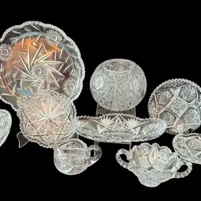 Antique American Brilliant Cut Crystal Collection