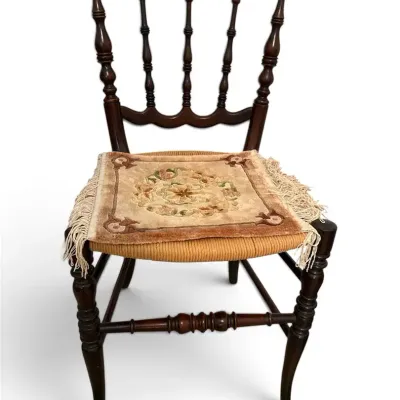 Vintage Wood Spindle Back Chair