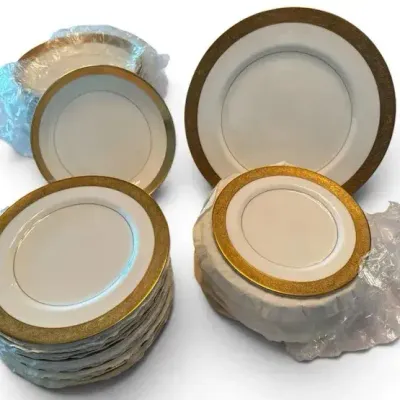 Mikasa Harrow Bone China Gold-Encrusted Dinnerware 