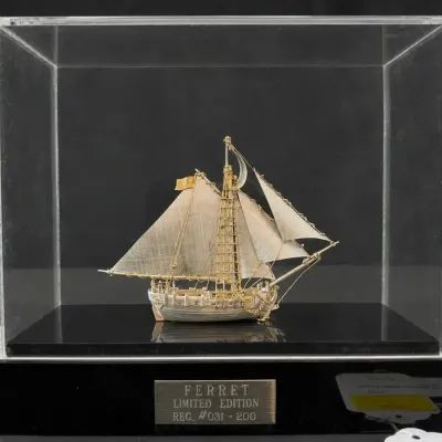 Jana Sterling Silver ‘Ferret’ Limited Edition Ship Sculpture #031/200
