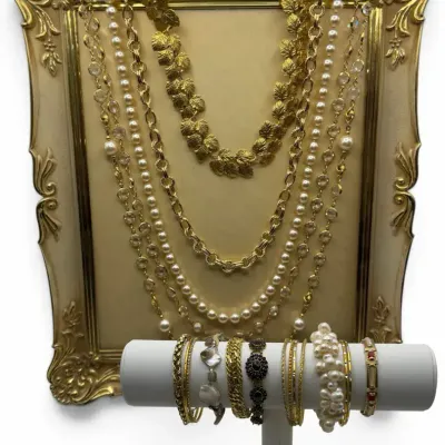 Vintage Gold Tone Costume Jewelry Collection 