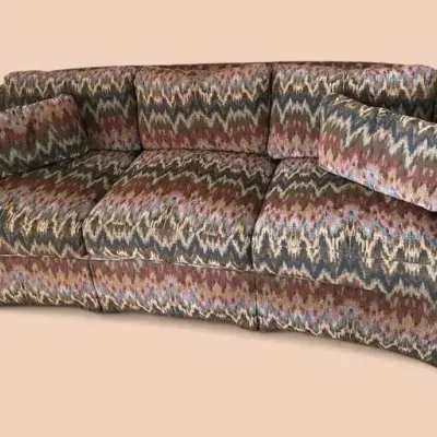 Vintage Southwestern Pattern Upholstered Sofa