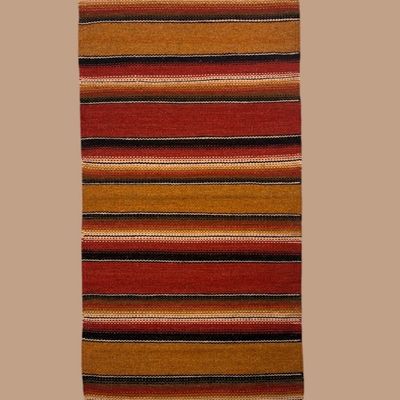 Colorful Striped Flatweave Rug – Warm Southwestern Style