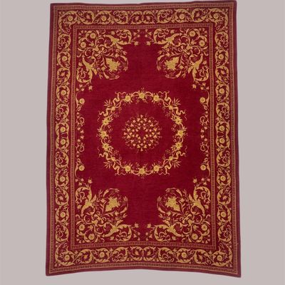 Burgundy Traditional Rug – Ornate Medallion Pattern