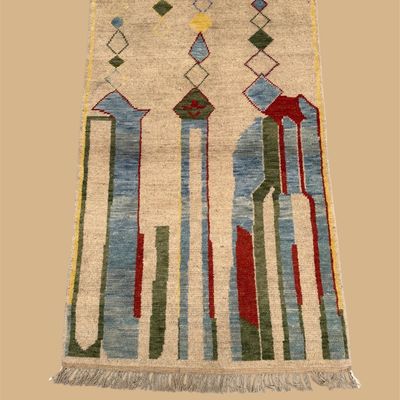 Artistic Runner Rug – Colorful Architectural Motif