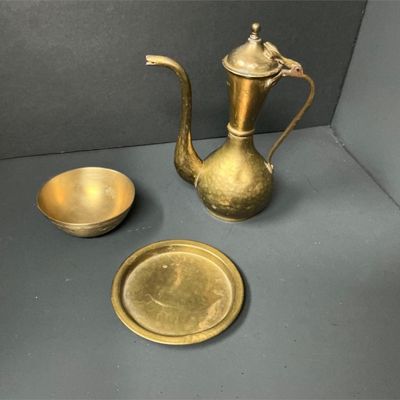 Sale Photo Thumbnail #29: Lot # : 519 - Brass Turkish Tea Pot and More
