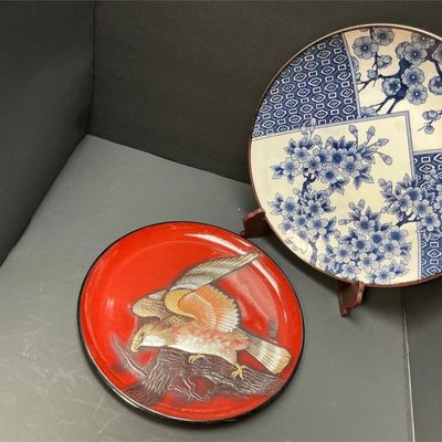 Sale Photo Thumbnail #52: Lot # : 545 - 2 Large Ceramic Decorative Plates

