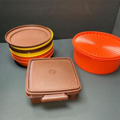 Sale Photo Thumbnail #57: Lot # : 549 - Vintage Autumn Color Tupperware Lot
