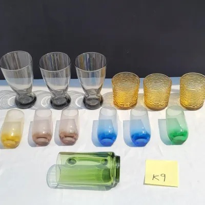 Lot of colorful drinking glasses