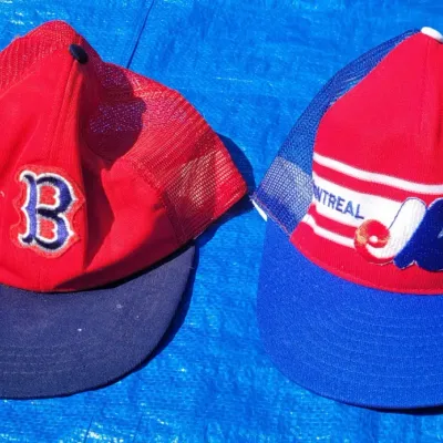 A2 baseball caps boston red sox and montreal expos