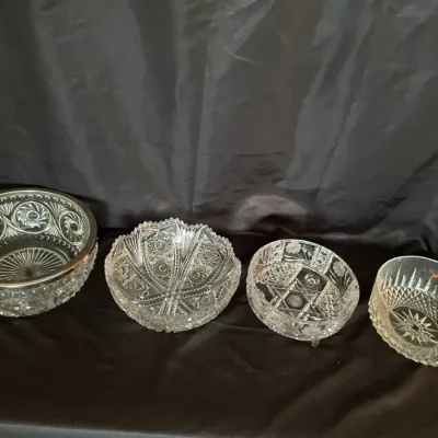 Four crystal bowls