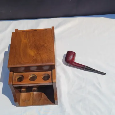 Vintage smoking pipe and cabinet
