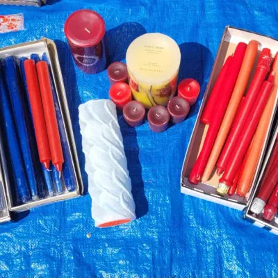 Lot of new and used candles