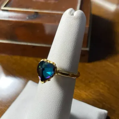 Size 6 ring with blue stone