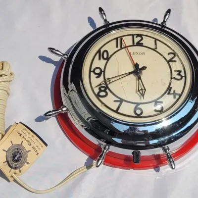 Vintage ship s wheel kitchen clock