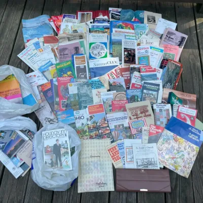 Lot of vintage roadmaps and travel booklets