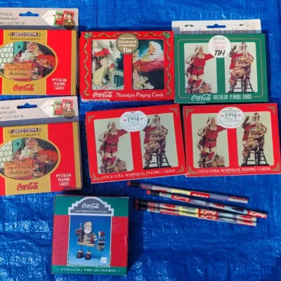 Lot of coca cola playing cards and memorabilia