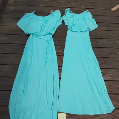 A2 matching blue 1970s dresses